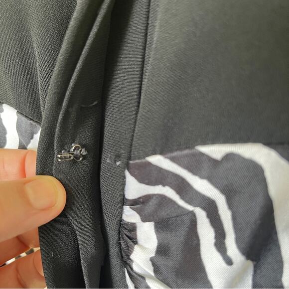 Vintage 80s Chetta B black white zebra print button front size 8 - Picture 6 of 14